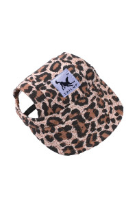 Leconpet Baseball Caps Hats With Neck Strap Adjustable Comfortable Ear Holes For Small Medium And Large Dogs In Outdoor Sun Protection (Xl, Leopard)