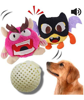NEILDEN Upgrade Interactive Squeaky Dog Toys Plush Puppy Chew Toys Giggle Dog Balls Durable for Tug and Fetch Pet Toys for Small Dog.....