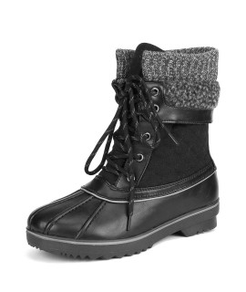 DREAM PAIRS Womens Monte_01 Black Mid calf WaterProof Winter Snow Boots Size 12 M US
