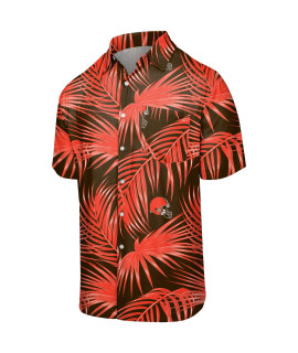 cleveland Browns NFL Mens Hawaiian Button Up Shirt - L