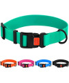 Collardirect Adjustable Dog Collar Colorful Waterproof Pet Collars For Small Medium Large Dogs Puppy Pink Black Blue Mint Green Orange (Neck Fit 18-26, Mint Green)