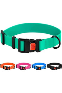 Collardirect Adjustable Dog Collar Colorful Waterproof Pet Collars For Small Medium Large Dogs Puppy Pink Black Blue Mint Green Orange (Neck Fit 18-26, Mint Green)