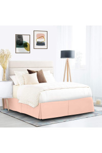 Nestl Peach Bed Skirt Cal King Size - Cal King Bed Skirt 14 Inch Drop - Brushed Microfiber Bed Skirts - Hotel Quality Pleated Bed Skirt - Shrinkage Fade Resistant