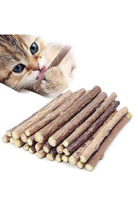 10 PCS Catnip Sticks Organic Cat Chew Toys Natural Plant Matatabi Silvervine Chew Sticks Cat Teeth Cleaning Chew Toy Cat Kitten Kitty
