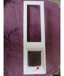 cat Electromagnetic sash Window 40-46 high 6x6 Door 14 Thick glass White Vinyl comes with Tongue and groove Extensions. Must Have Magnet collar to Enter. by Ultimate American Toy Window
