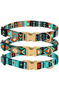 Collardirect Nylon Dog Collar With Metal Buckle Tribal Pattern Puppy Adjustable Collars For Small Dogs (Tribal, Neck Fit 7-11)