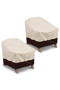 Vailge Patio Adirondack chair covers, Heavy Duty Patio chair cover, Waterproof Outdoor Lawn Patio Furniture covers (Standard - 2 Pack, Beige Brown)