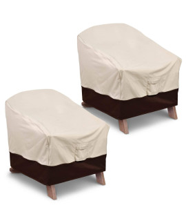 Vailge Patio Adirondack chair covers, Heavy Duty Patio chair cover, Waterproof Outdoor Lawn Patio Furniture covers (Standard - 2 Pack, Beige Brown)