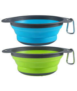 collapsible Dog Bowls, 2 Pack Large Size 47oz, BPA Free, Dog Travel Water Bowl, Portable Dog Bowls for Dogcat