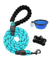 Barkbay Dog Leash For Large Dogs Rope Leash Heavy Duty Dog Leash With Comfortable Padded Handle And Highly Reflective Threads 5 Ft For Small Medium Large Dogs(Blue)