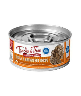 Tender & True Antibiotic-Free Turkey & Brown Rice Recipe Canned Cat Food, 5.5 oz, Case of 24