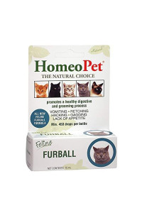 HomeoPet Feline Furball - Hairball Relief for Cats - Promotes Healthy Grooming and Digestive Support - All Natural Pet Supplements for Cats of All Ages - (15mL)