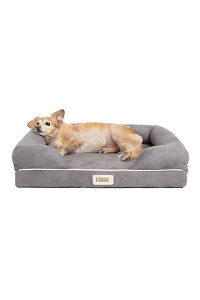 Friends Forever Grey Chester Pet Couch with Solid Memory Foam 25x20+5"