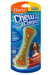 Hartz Chew 'n Clean Dental Duo Bacon Flavored Dog Chew Toy - Medium