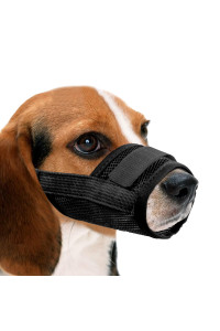 YAODHAOD Nylon Mesh Breathable Dog Mouth cover, Quick Fit Dog Muzzle with Adjustable Straps,Pet Mouth cover, to Prevent Biting and Screaming to Prevent Accidental Eating(L, Black)
