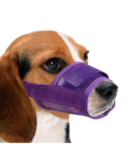 YAODHAOD Nylon Mesh Breathable Dog Mouth cover, Quick Fit Dog Muzzle with Adjustable Straps,Pet Mouth cover, to Prevent Biting and Screaming to Prevent Accidental Eating (XL, Purple)