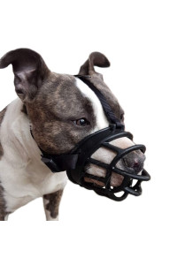 Dog Muzzle, Soft Basket Muzzle For Medium Large Dogs, Best To Prevent Biting, Chewing And Barking (S-(Snout 7-9), Black)