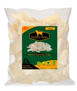 gOLDEN chews Natural Rawhide chips - Premium Long-Lasting Dog Treats (4 Pounds)