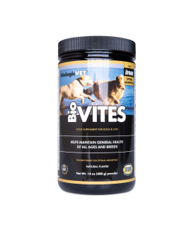 BiologicVET - BioVITES Multivitamin Powder for cats & Dogs Essential Vitamins Minerals & Enzymes Supports Your Pets Digestion and Immune System 53-Day Supply for 30-lb. Animal 14-oz. Powder
