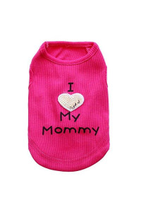 Dog Shirts I Love My MomMommy DadDaddy clothes Doggy Slogan costume cute Heart Vest for Small Dogs Puppy T-Shirt