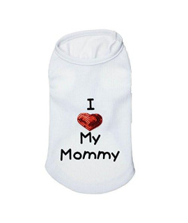 Petall Dog Shirts I Love My MomMommy DadDaddy clothes Doggy Slogan costume cute Heart Vest for Small Dogs Puppy T-Shirt (Medium)