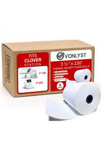 Vonlyst Thermal Receipt Paper Rolls 3 18 x 230 for clover Station (06 rolls)