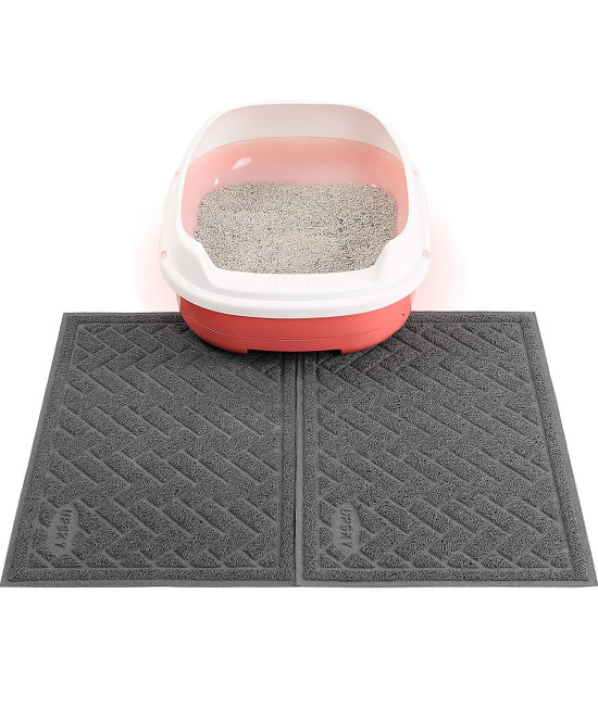 Upsky Cat Litter Mats 2 Set Of Cat Litter Pads, Cat Litter Trap Mats Can Be Spliced And Placed At-Will, Scatter Control For Litter Box, Soft On Sensitive Kitty Paws, Easy To Clean (24Aa X 16Aa)