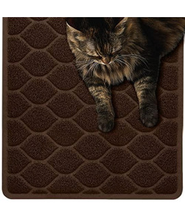 Mighty Monkey Durable Easy clean cat Litter Box Mat, great Scatter control Mats, Keep Floors clean, Soft on Sensitive Kitty Paws, cats Accessories, Large Size, Slip Resistant, 24x17, chocolate