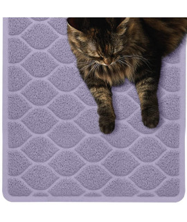 Mighty Monkey Durable Easy clean cat Litter Box Mat, great Scatter control Mats, Keep Floors clean, Soft on Sensitive Kitty Paws, cats Accessories, Large Size, Slip Resistant, 24x17, Purple