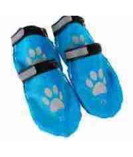 TOP PAW Dog Reflective Strap Hiking Boots Blue X-Small Rubber Sole 2.25