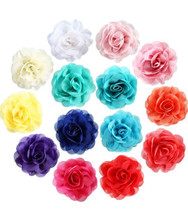 Leinuosen 14 Pieces Dog Collar Flowers Pet Bow Tie Flower Collars for Puppy Collar Grooming Accessories (Color Set 1, 8 cm)