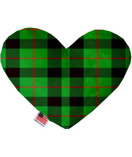 Mirage Pet Products green Plaid 8 Inch Heart Dog Toy