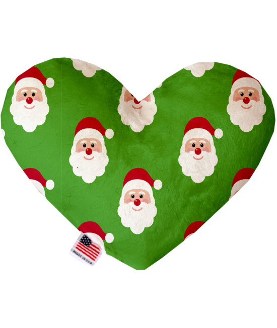 Mirage Pet Products Smiling Santa 8 Inch Heart Dog Toy