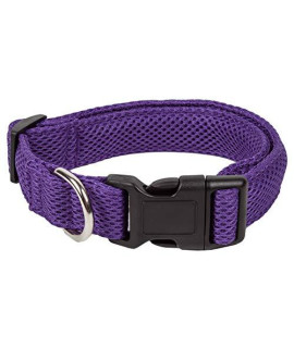 Pet Life Aero Mesh 360 Degree Dual Sided Comfortable and Breathable Adjustable Mesh Dog Collar, Large, Purple
