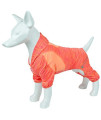 Pet Life Active Downward Dog Heathered Performance 4-Way Stretch Two-Toned Full Body Warm Up Hoodie, Small, Orange