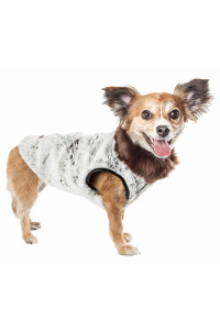 Pet Life A Luxe Purrlage Pelage Mink Fur Dog coat - Dog Jacket with Hook-and-Loop Belly enclosures - Winter Dog coats for Small Medium Large Dog clothes