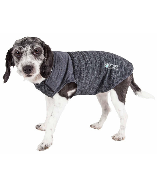Pet Life A Active Aero-Pawlse Heathered Fitness and Yoga Dog T-Shirt Tank Top - Performance Pet T-Shirt with 4-Way-Stretch and Quick-Dry Technology - Summer Dog clothes with Added Reflective Safety