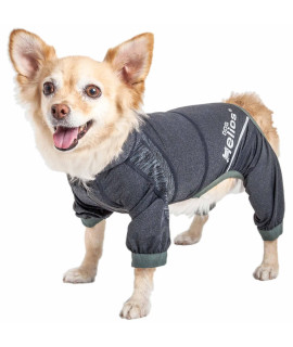 Dog Helios A Namastail Lightweight 4-Way Stretch Breathable Full Bodied Performance Yoga Dog Hoodie Tracksuit Medium Black