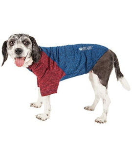 Pet Life Active Hybreed 4-Way Stretch Two-Toned Performance Dog T-Shirt, Small, Blue