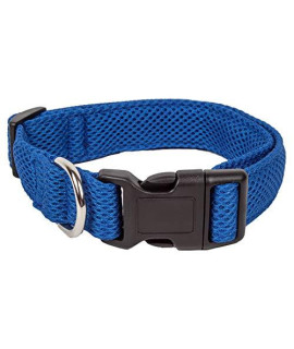 Pet Life Aero Mesh 360 Degree Dual Sided Comfortable and Breathable Adjustable Mesh Dog Collar, Medium, Blue