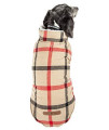 Pet Life  Allegiance Plaid Dog Coat - Insulated Plaid Dog Jacket with Reversible Sherpa - Winter Dog Clothes for Small Medium Large Dogs