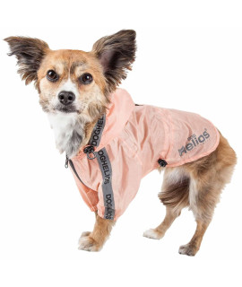 Dog Helios Torrential Shield Adjustable and Waterproof Dog Raincoat Poncho Lg Pink