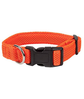 Pet Life Aero Mesh 360 Degree Dual Sided Comfortable and Breathable Adjustable Mesh Dog Collar, Large, Orange