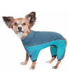 Pet Life A Active chase Pacer Mediumweight Breathable Full Body Dog Tracksuit - Performance Fitness and Yoga Dog clothes Featuring 4-Way-Stretch and Quick-Dry Technology with Reflective Dog collar