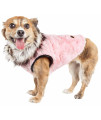 Pet Life A Luxe Pinkachew charming Designer Mink Fur Dog coat - Pet Dog Jacket with Easy Hook-and-Loop Belly enclosures - Winter Dog coat for Small Medium and Large Dog clothes