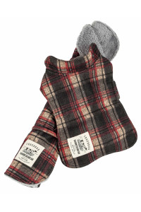 Touchdog A 2-in-1 Tartan Plaided Dog Jacket with Matching Reversible Dog Mat - The Dog coat Features Hook-and-Loop closures and Fleece While The Pet Mat is Reversed with Silk-Like Polyester