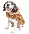 Pet Life ? Luxe 'Furpaw' Shaggy Elegant Designer Fur Dog Coat - Dog Jacket with Hook-and-Loop Belly enclosures - Winter Dog Coats for Small Medium Large Dog Clothes