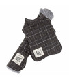 Touchdog A 2-in-1 Windowpane Plaided Dog Jacket with Matching Reversible Dog Mat - Dog coat Features Easy Hook-and-Loop enlosures While The Pet Mat is Reversed with Silk-Like Polyester