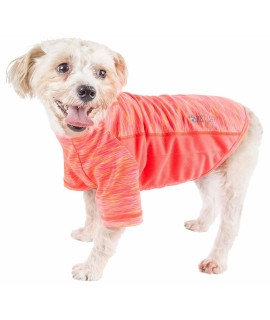 Pet Life ? Active 'Warf Speed' Heathred Dog Fitness and Yoga Pet T-Shirt Dog Clothes - Performance Dog T-Shirt with 4-Way-Stretch, Reflective and Quick-Dry Technology - Summer Dog Shirts