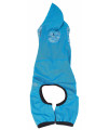 Pet Life ? Active 'Pawsterity' Heathered Performance 4-Way Stretch Two-Toned Full Bodied Hoodie, Large, Blue
